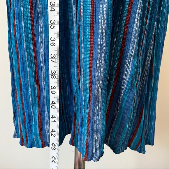 Ecoté Urban Outfitters Blue Striped Midi Dress Boho Beachy Ballet Wrap Straps 0 - Picture 4 of 16